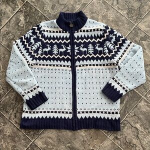 TRADITION Nordic Patterned Cozy Zip-up Sweater | Ski Chalet Cottagecore Grandma
